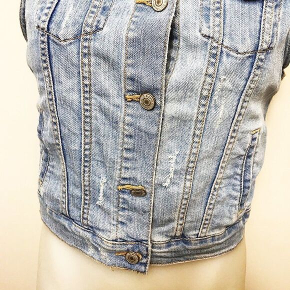 DENIM distressed blue vest - Picture 5 of 6